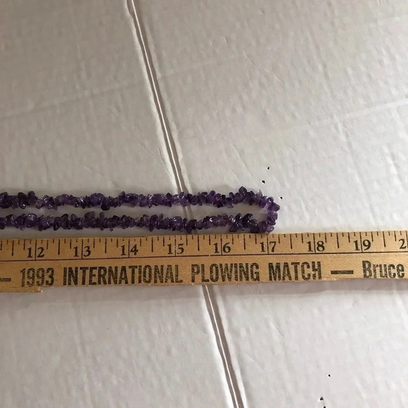 Vintage 17” Amethyst Chip  Necklace - Picture 7 of 7